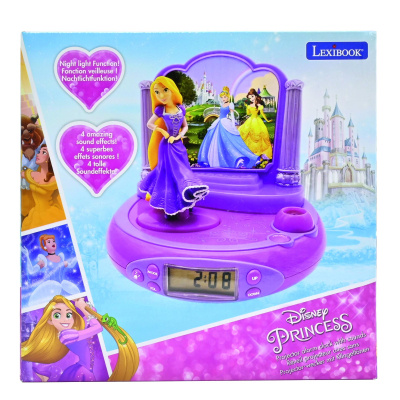 Lexibook Dětský budík Disney Princess s rádiem a projektorem