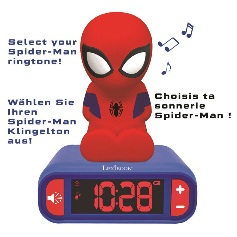 Lexibook Dětský budík Spider-Man s nočním světlením