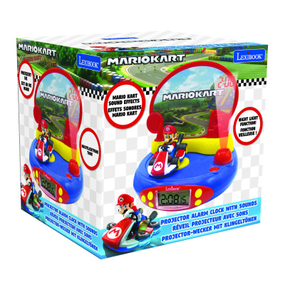 Lexibook Dětský budík Mario Kart s rádiem a projektorem