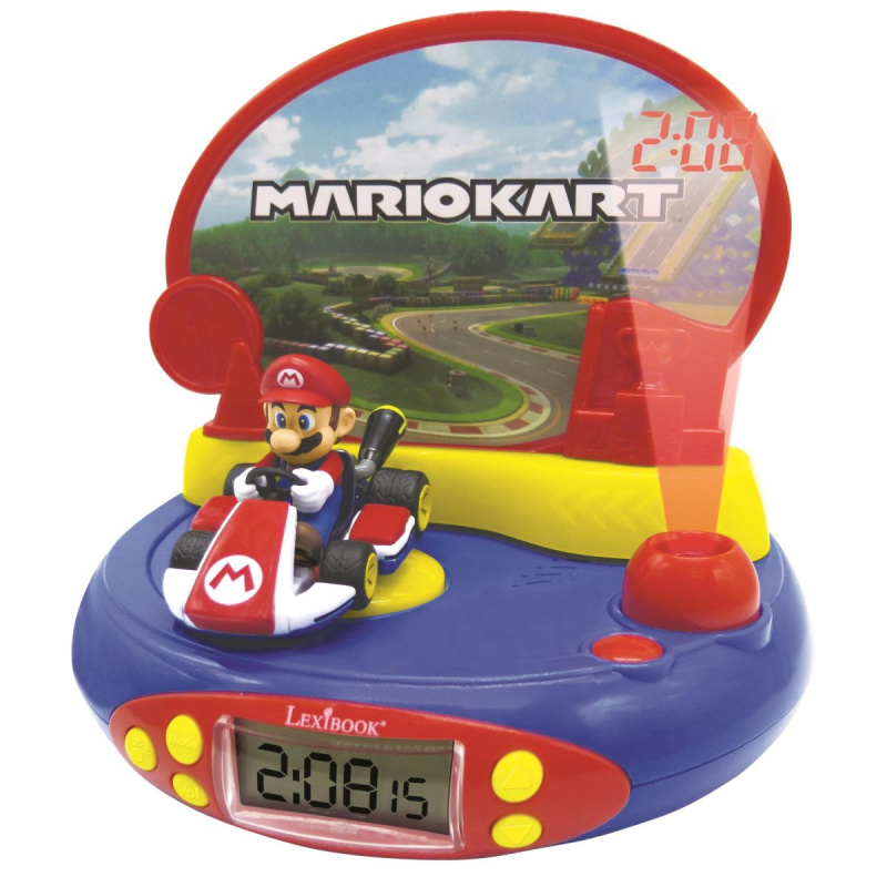 Lexibook Dětský budík Mario Kart s rádiem a projektorem