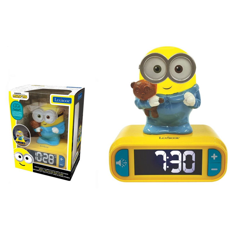 Lexibook Dětský budík Mimoni s nočním osvětlením