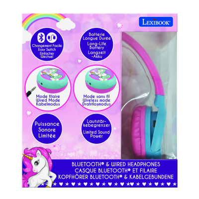 Lexibook Skládací sluchátka Jednorožec Bluetooth