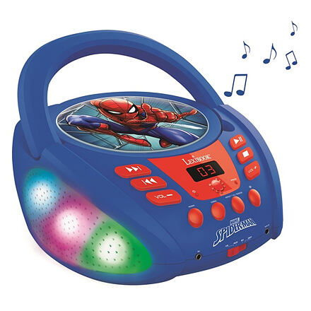 Lexibook Přenosný Bluetooth CD přehrávač Spider-Man se světelnými efekty