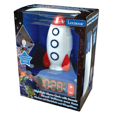 Lexibook Dětský budík s raketou a s nočním světlením
