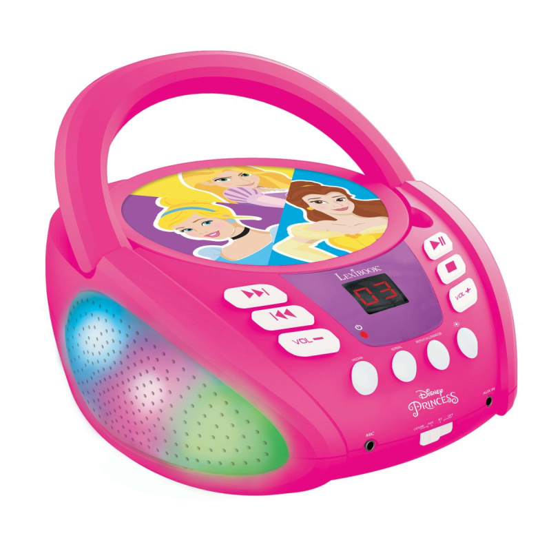 Lexibook Přenosný Bluetooth CD přehrávač Disney Princess se světelnými efekty