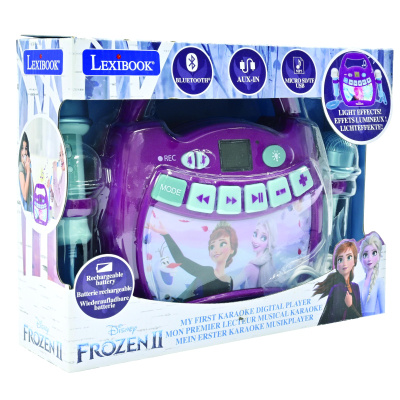 Lexibook Reproduktor karaoke Disney Frozen s mikrofony a osvětlením