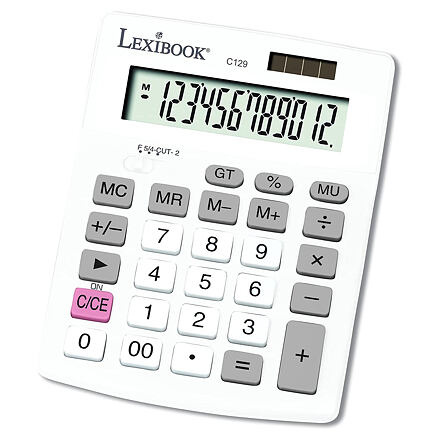 Lexibook 12 místná kapesní kalkulačka solární s baterií