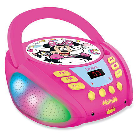 Lexibook Přenosný Bluetooth CD přehrávač Disney Minnie se světelnými efekty