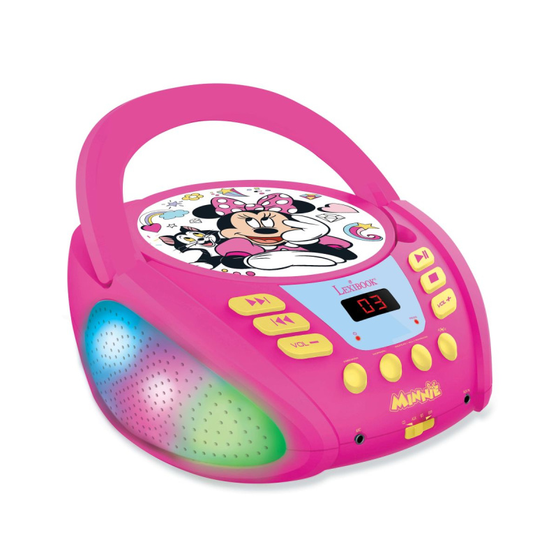 Lexibook Přenosný Bluetooth CD přehrávač Disney Minnie se světelnými efekty