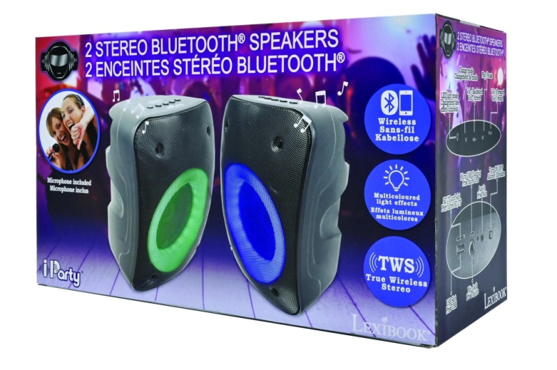 Lexibook Sada přenosných Bluetooth reproduktorů iParty s mikrofonem