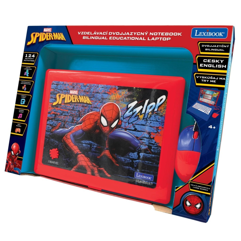 Lexibook Česko-anglický vzdělávací notebook Spider-Man