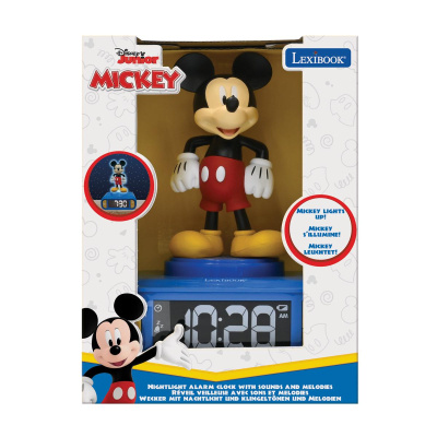 Lexibook Budík s nočním 3D světlem Myšák Mickey