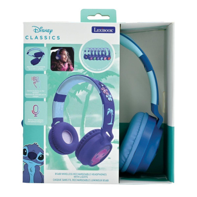 Lexibook Svítící bezdrátová sluchátka Disney Stitch