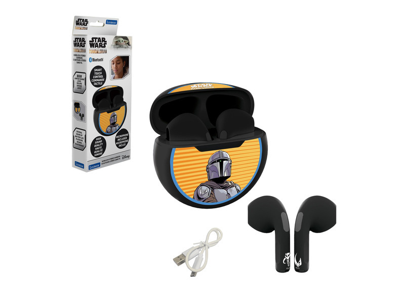 Mandalorianská špuntová sluchátka Bluetooth® s nabíjecím pouzdrem