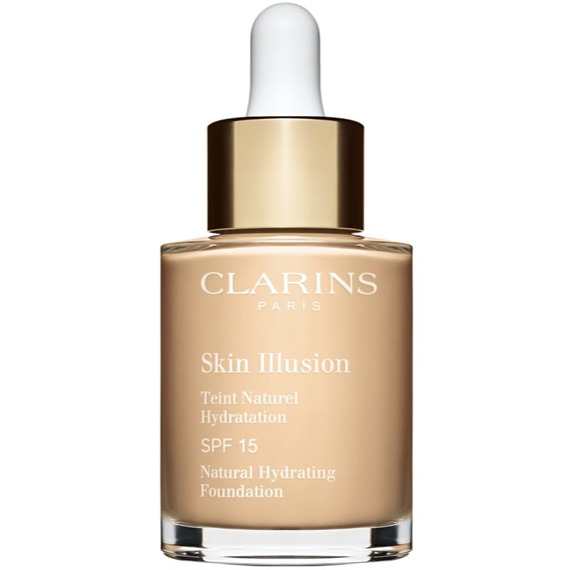 Clarins Skin Illusion Natural Hydrating Foundation rozjasňující hydratační make-up SPF 15 odstín 101W Linen 30 ml