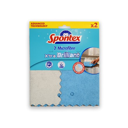 Mikroutěrky Spontex - Microfibre X´tra Brilliant, 2 ks