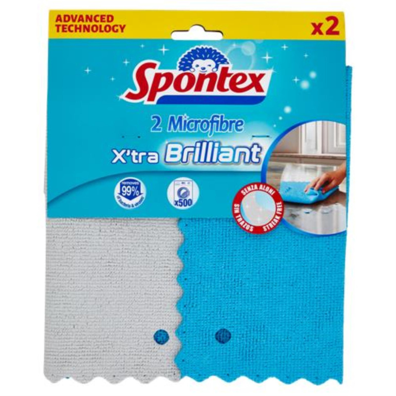 Mikroutěrky Spontex - Microfibre X´tra Brilliant, 2 ks