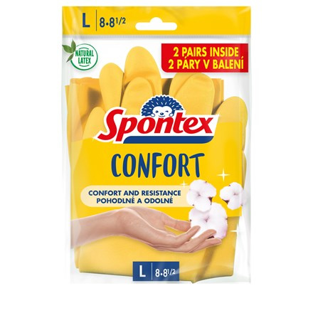Spontex Confort rukavice vel. L, 2 páry