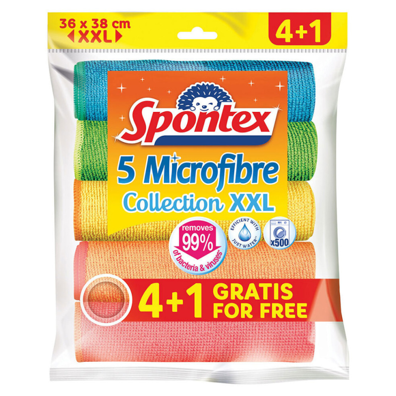 Spontex Microfibre XXL - sada utěrek z mikrovlákna - 5 ks