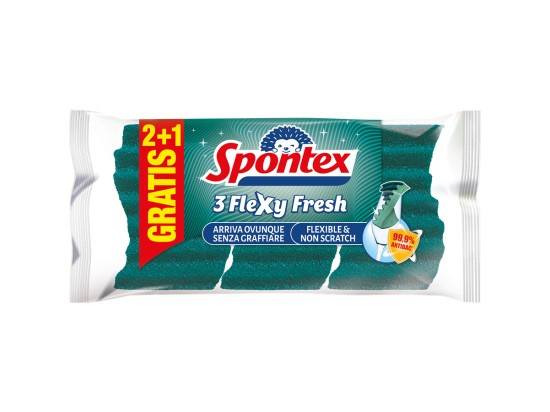 Spontex Scrub & Flex - extra ohebná houbička - 2 + 1 ks