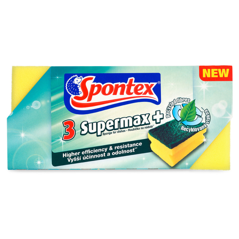 Spontex Supermax+ - houbička na nádobí - 3 ks