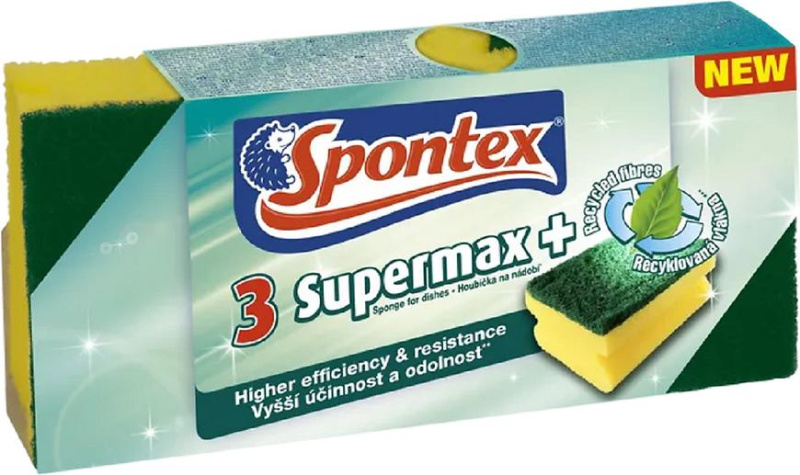 Spontex Supermax+ - houbička na nádobí - 3 ks