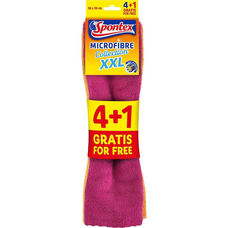 Sada utěrek mikrovlákno xxl 4+1 Spontex