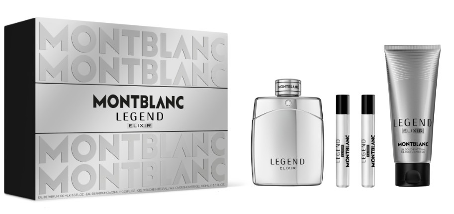 Montblanc Legend Elixir - parfém 100 ml + sprchový gel 100 ml + parfém 2 x 7,5 ml