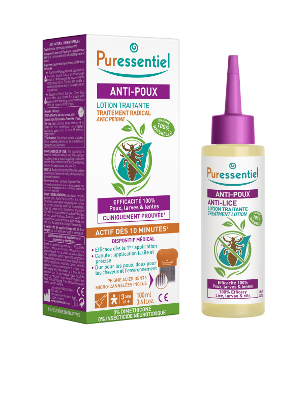 PURESSENTIEL Roztok proti vším+hřebínek 100ml