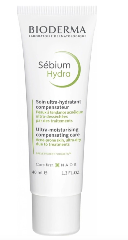 Bioderma Sébium Hydra hydratační krém pro pleť vysušenou a podrážděnou léčbou akné 40 ml