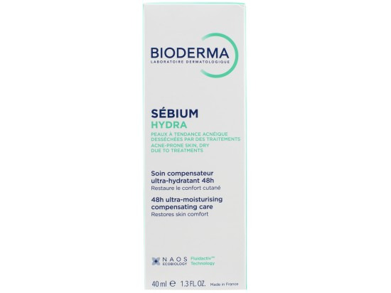 Bioderma Sébium Hydra hydratační krém pro pleť vysušenou a podrážděnou léčbou akné 40 ml