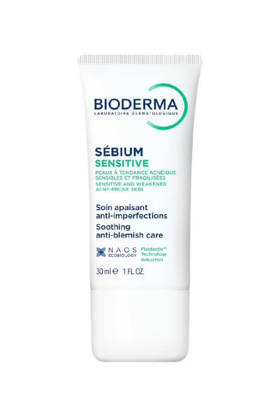 Bioderma Sébium Sensitive intenzivní hydratační a zklidňující krém pro pleť vysušenou a podrážděnou léčbou akné 30 ml