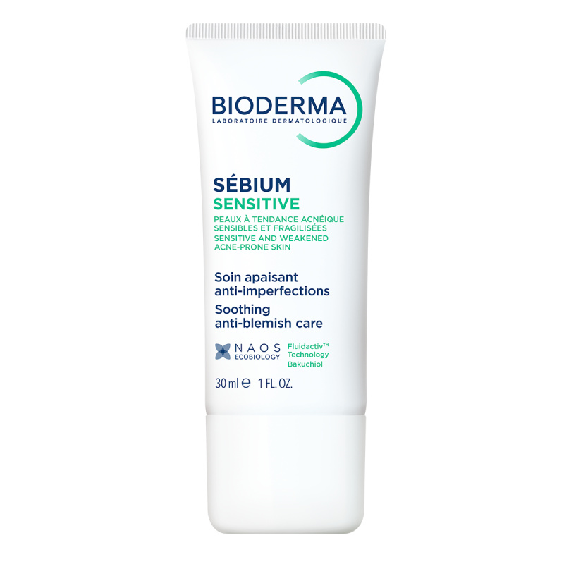 Bioderma Sébium Sensitive intenzivní hydratační a zklidňující krém pro pleť vysušenou a podrážděnou léčbou akné 30 ml