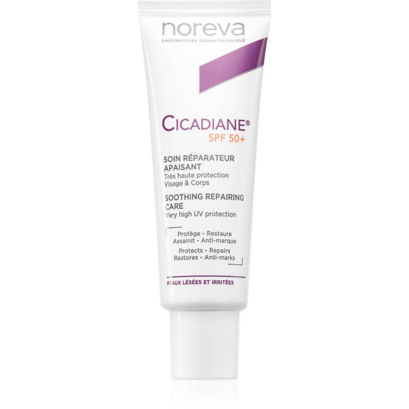 Noreva Cicadiane Soothing Repairing Care opalovací krém na tělo a obličej SPF 50+ 40 ml
