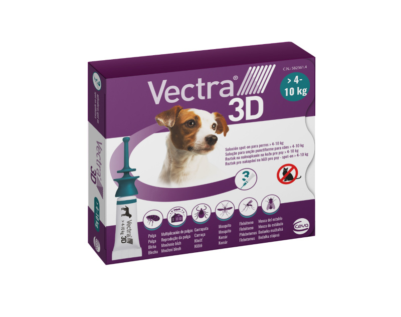 VECTRA 3D Spot-On S pro psy 4-10 kg 1,6 ml 3 pipety
