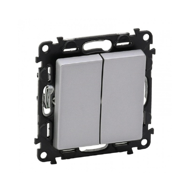 Legrand Sériový spínač č. 5 Valena Life, 10 AX - 250 V, hliníková