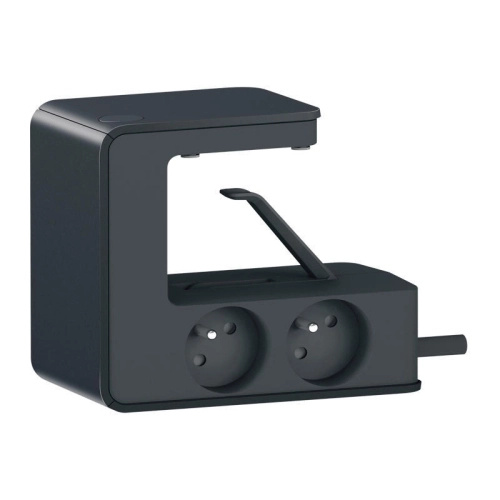 Legrand Připínací prodlužovací zásuvka, 4 zásuvky, USB A, černá, 1,5 m