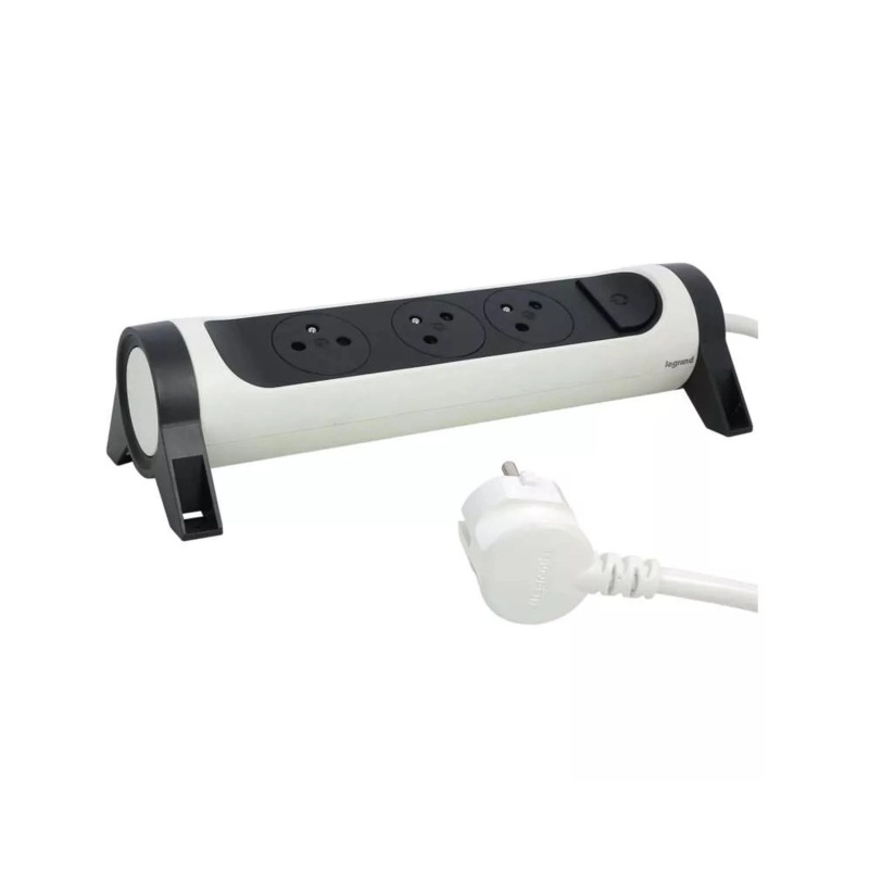 Legrand Prodlužovací zásuvka, 3 zásuvky, bílo-černá, 1,5 m