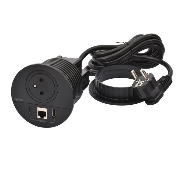 LEG 654702 DISQ80 2P+T USB A+C RJ45 ČERNÁ