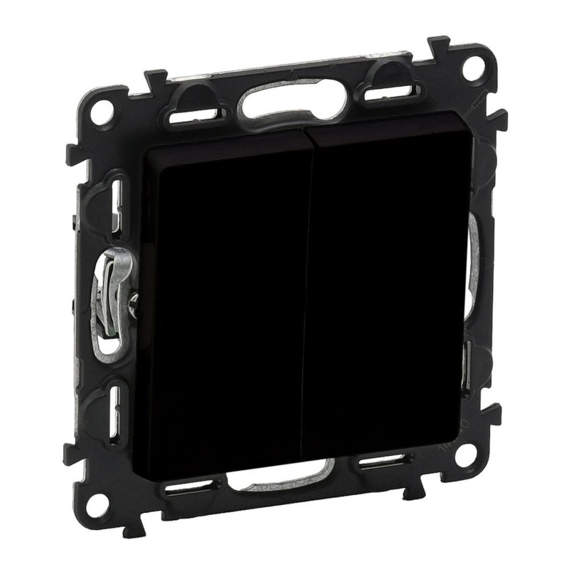 Legrand Dvojitý střídavý přepínač č. 6+6 Valena Life, 10 AX - 250 V, černá