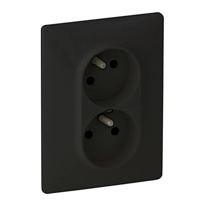 Legrand Dvojzásuvka Valena Life 2x2P + T, 16 A - 250 V, černá