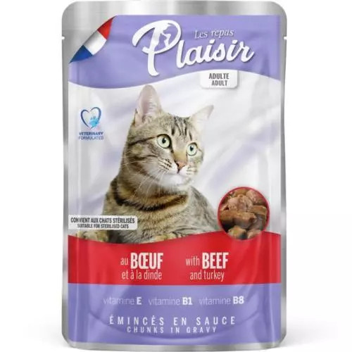 Plaisir Cat kapsička hovězí + krůtí 100g