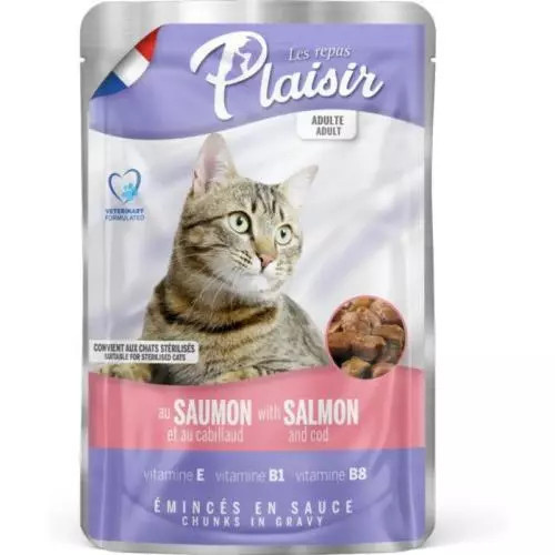Plaisir Cat kapsička losos + treska 100g