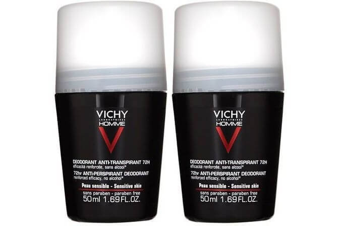 Vichy Sada kuličkových deodorantů pro citlivou pokožku Homme 72H (Deodorant Anti-Transpirant) 2 x 50 ml