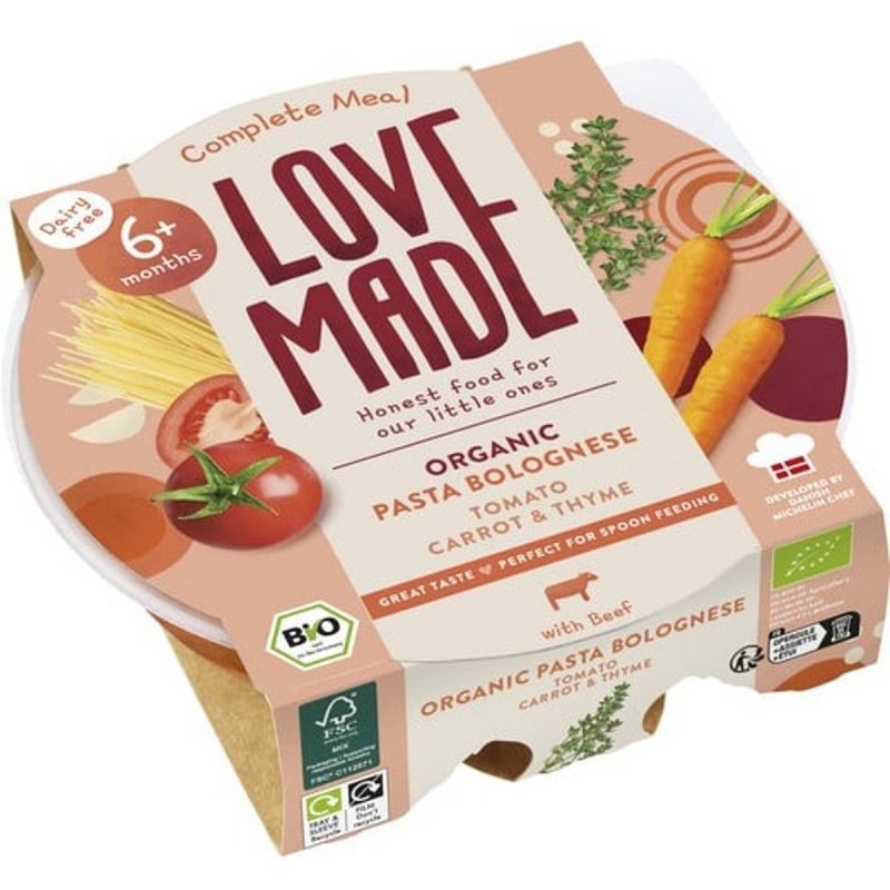 LoveMade BIO Těstoviny bolognese pro děti od 6. měsíce