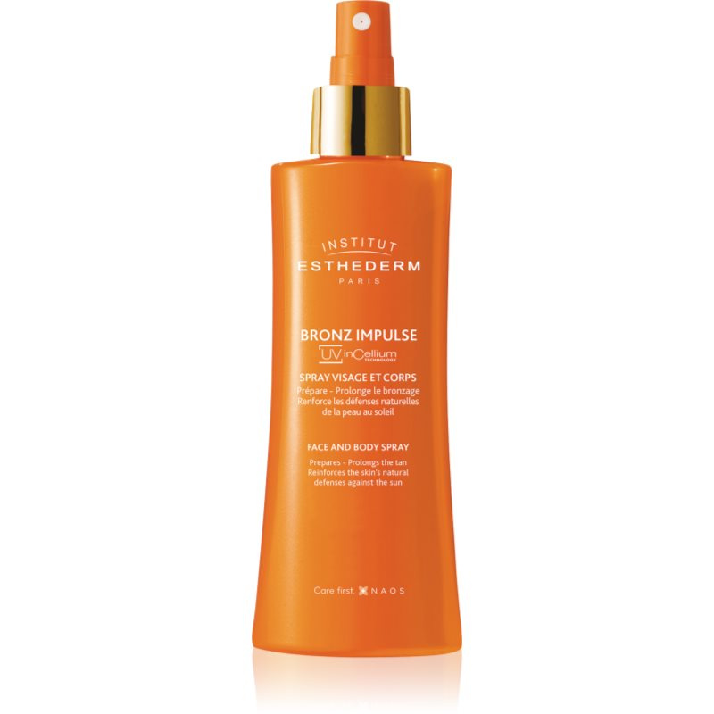 Institut Esthederm Bronz Impulse Face and Body Spray emulze ve spreji na obličej a tělo pro rychlejší a trvalejší opálení 150 ml