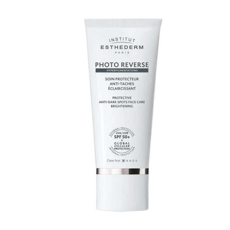 Institut Esthederm Photo Reverse Brightening Protective Anti-Dark Spots Face Care rozjasňující ochranná péče proti pigmentovým skvrnám s vysokou UV oc