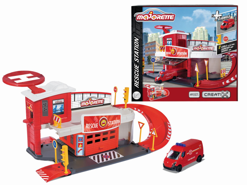 Majorette Creatix Hasičská stanice + 1 autíčko
