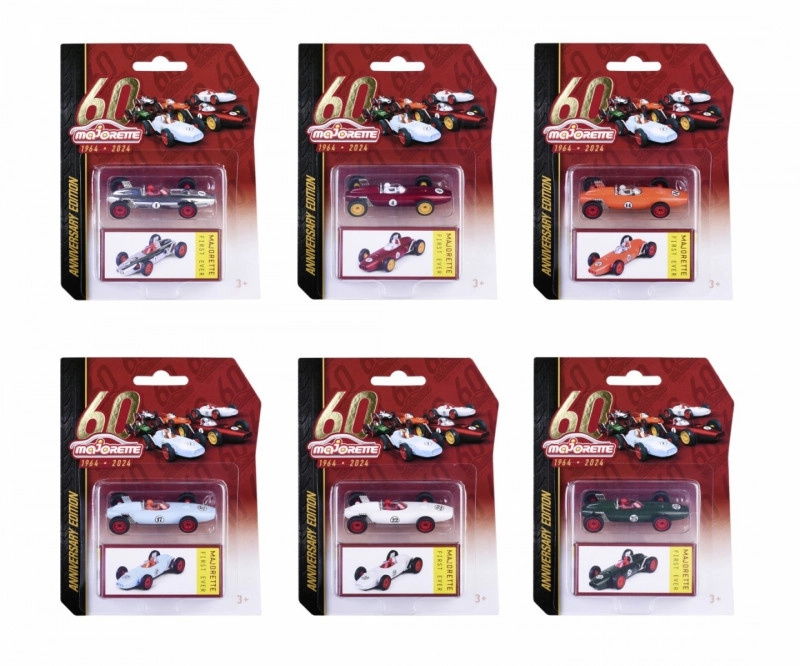 Majorette Autíčko Anniversary Edition First Ever kovové s gumovými kolečky a sběratelským boxem délka 7,5 cm 6 různých druhů
