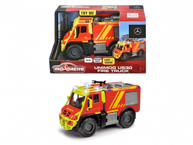 Majorette záchranné vozidlo kovové hasičské auto Unimog Sound Light 13 cm